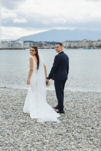 Photographe de mariage Genève plage lac léman